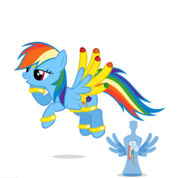 Size: 2500x2500 | Tagged: safe, artist:navitaserussirus, rainbow dash, genie, g4, bottle, colored wings, female, geniefied, multicolored wings, rainbow wings, simple background, solo, transparent background, vector, wings