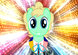 Size: 1053x745 | Tagged: safe, doctor whooves, time turner, earth pony, pony, g4, clothes, colin baker, cravat, doctor who, frock coat, intro, male, ponified, shirt, sixth doctor, solo, the doctor, the explosion in a rainbow factory, time vortex, youtube link