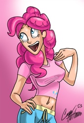 Size: 835x1224 | Tagged: safe, artist:ceehoff, pinkie pie, human, g4, female, humanized, solo