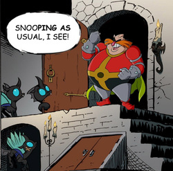 Size: 749x741 | Tagged: safe, artist:chadthecartoonnut, idw, changeling, g4, adventures of sonic the hedgehog, comic, comic sans, crossover, doctor eggman, exploitable meme, knock knock meme, male, meme, pingas, sonic the hedgehog (series)