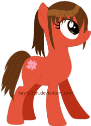 Size: 583x806 | Tagged: safe, artist:hay123lin, pony, cherry blossoms, chihiro ogino, ponified, simple background, solo, spirited away, studio ghibli, transparent background, vector