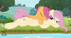 Size: 3052x1644 | Tagged: safe, artist:shadawg, scootaloo, oc, g4, mother, sleeping