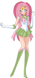 Size: 3030x6605 | Tagged: safe, artist:luuandherdraws, fluttershy, human, g4, clothes, crossover, female, humanized, sailor moon (series), simple background, solo, transparent background
