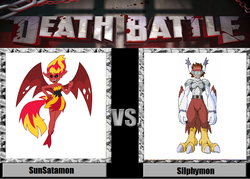 Size: 838x600 | Tagged: safe, sunset shimmer, equestria girls, g4, death battle, digimon, silphymon, sunset satan