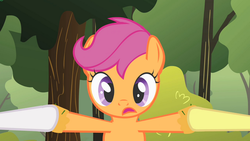 Size: 720x405 | Tagged: safe, screencap, apple bloom, scootaloo, sweetie belle, g4, the cutie mark chronicles, cutie mark crusaders, hoofbump, sap