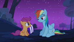 Size: 720x405 | Tagged: safe, screencap, rainbow dash, scootaloo, g4