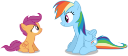 Size: 6820x3000 | Tagged: safe, artist:masterrottweiler, rainbow dash, scootaloo, g4, sleepless in ponyville, .ai available, absurd resolution, simple background, transparent background, vector