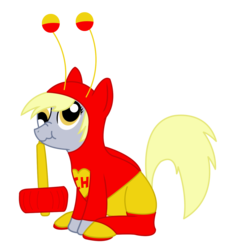 Size: 1198x1331 | Tagged: safe, artist:bonaldo-kun, derpy hooves, pegasus, pony, g4, clothes, el chapulín colorado, female, mare, mexican, solo