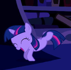 Size: 489x482 | Tagged: safe, screencap, twilight sparkle, pony, unicorn, g4, season 1, the cutie mark chronicles, animated, blank flank, cute, eyes closed, female, filly, filly twilight sparkle, happy, hoofy-kicks, horses doing horse things, open mouth, solo, sweet dreams fuel, twiabetes