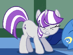 Size: 708x540 | Tagged: safe, screencap, night light, twilight velvet, pony, unicorn, g4, season 1, the cutie mark chronicles, animated, cropped, eyes closed, female, gritted teeth, loop, male, mare, shaking, solo focus, stallion, the club can't even handle me right now, wet-dog shake