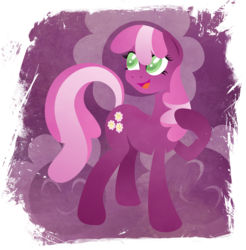 Size: 901x916 | Tagged: safe, artist:rariedash, cheerilee, earth pony, pony, g4, cutie mark, cutie mark background, female, hooves, lineless, mare, open mouth, smiling, solo