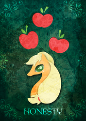 Size: 849x1200 | Tagged: safe, artist:emjustem, applejack, g4, female, portrait, poster, solo