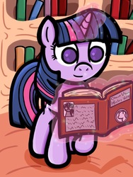 Size: 768x1024 | Tagged: safe, artist:alcoconut, twilight sparkle, g4, book, female, magic, solo