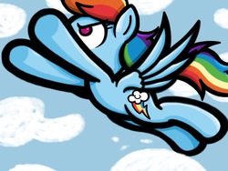 Size: 1024x768 | Tagged: safe, artist:alcoconut, rainbow dash, g4, female, flying, solo