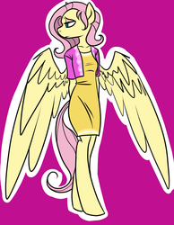 Size: 698x900 | Tagged: safe, artist:theantsden, fluttershy, anthro, g4, female, solo