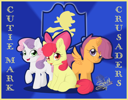 Size: 800x623 | Tagged: safe, artist:unisoleil, apple bloom, scootaloo, sweetie belle, g4, cutie mark crusaders