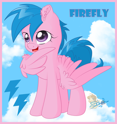 Size: 754x800 | Tagged: safe, artist:unisoleil, firefly, g1, g4, cloud, cloudy, female, g1 to g4, generation leap, solo