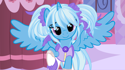 Size: 3360x1892 | Tagged: safe, artist:beavernator, trixie, alicorn, pony, g4, alicornified, alternate hairstyle, bedroom eyes, carousel boutique, clothes, female, looking at you, pigtails, race swap, solo, species swap, trixiecorn, twintails