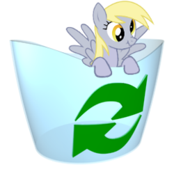 Size: 256x256 | Tagged: safe, artist:shadow99tv, derpy hooves, pegasus, pony, g4, female, mare, recycle bin, scrunchy face, solo