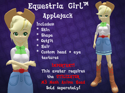 Size: 1602x1200 | Tagged: safe, applejack, equestria girls, g4, 3d, avatar, female, second life, solo