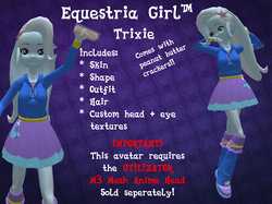 Size: 1602x1200 | Tagged: safe, trixie, equestria girls, g4, avatar, peanut butter crackers, second life