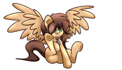 Size: 1280x734 | Tagged: safe, artist:extradan, oc, oc only, pony, ponified, sitting, solo, underhoof