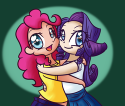 Size: 1000x848 | Tagged: safe, artist:rastaquouere69, pinkie pie, rarity, human, g4, ask, cute, female, humanized, lesbian, ship:raripie, shipping, tumblr