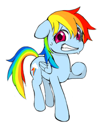 Size: 400x500 | Tagged: safe, artist:mago, rainbow dash, g4, female, pixiv, solo, sweat