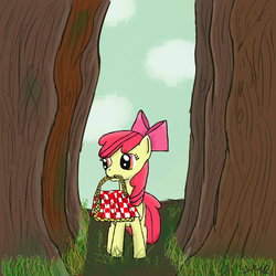 Size: 894x894 | Tagged: safe, artist:ponbet10, apple bloom, g4, female, little red riding hood, solo