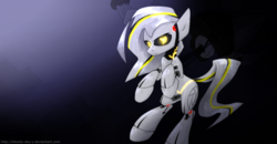 Size: 5000x2600 | Tagged: safe, artist:n_thing, pony, glados, ponified, portal (valve), solo