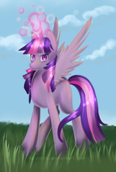 Size: 700x1041 | Tagged: safe, artist:nalenthi, twilight sparkle, alicorn, pony, g4, female, magic, mare, solo, twilight sparkle (alicorn)