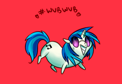 Size: 595x412 | Tagged: safe, artist:catspian, dj pon-3, vinyl scratch, g4, chubby, female, solo