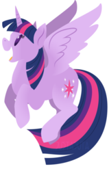 Size: 294x461 | Tagged: safe, artist:justasuta, twilight sparkle, alicorn, pony, g4, female, flying, happy, hooves, horn, lineless, mare, open mouth, simple background, smiling, solo, spread wings, twilight sparkle (alicorn), white background, wings