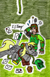 Size: 613x935 | Tagged: safe, artist:stealthninja5, derpy hooves, human, g4, bionicle, crossover, lego, lewa, mail, traditional art