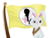 Size: 2362x1799 | Tagged: safe, artist:jcosneverexisted, angel bunny, fluttershy, rabbit, g4, animal, face paint, female, flag, salute, simple background, solo, transparent background