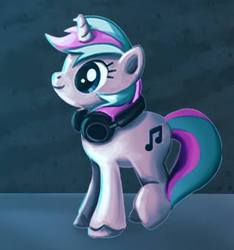 Size: 317x339 | Tagged: safe, artist:lycan, oc, oc only, oc:knoeki, pony, unicorn, female, headphones, solo