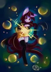 Size: 2893x4092 | Tagged: safe, artist:princess-snowball, oc, oc only, anthro, anthro oc, glowing, magic, solo, surreal