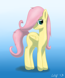 Size: 1397x1661 | Tagged: safe, artist:ookamithewolf1, fluttershy, g4, female, filly, solo, younger