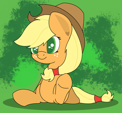 Size: 1557x1452 | Tagged: safe, artist:graphene, applejack, g4, cute, female, sitting, solo