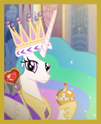 Size: 1280x1569 | Tagged: safe, artist:askbritanniamlp, princess celestia, alicorn, pony, g4, crown, female, orb, portrait, royalty, scepter, solo