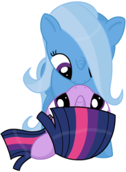 Size: 1680x2300 | Tagged: safe, artist:transparentpony, trixie, twilight sparkle, pony, unicorn, g4, cute, eye contact, female, floppy ears, lesbian, on back, on top, ship:twixie, shipping, simple background, transparent background, unicorn twilight, vector