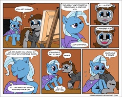 Size: 1500x1202 | Tagged: safe, artist:prinnywesker, trixie, oc, oc:sketch canvas, g4, artist, comic, commission, glasses