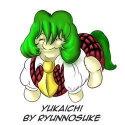 Size: 1000x1000 | Tagged: safe, artist:ryunnosuke, fluffy pony, fluffy ponified, kazami yuuka, request, solo, touhou