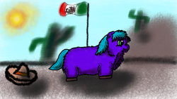 Size: 1612x912 | Tagged: safe, artist:irongalley, fluffy pony, abandoned, cactus, mexico, solo