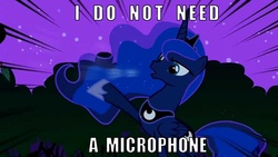 Size: 1280x720 | Tagged: safe, princess luna, g4, female, image macro, master exploder, solo, song reference, tenacious d