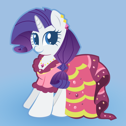 Size: 2778x2778 | Tagged: safe, artist:giantsquidie, rarity, g4, clothes, dress, female, gala dress, solo