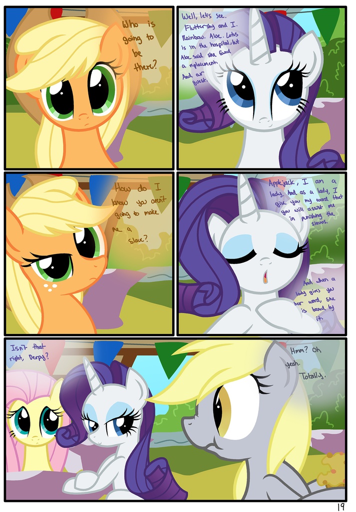 #430262 - safe, artist:pyruvate, applejack, derpy hooves, fluttershy ...