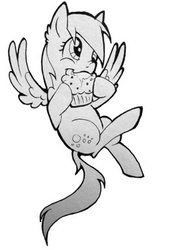 Size: 270x384 | Tagged: safe, artist:ethanolrabbit, derpy hooves, pegasus, pony, g4, female, mare, muffin, solo