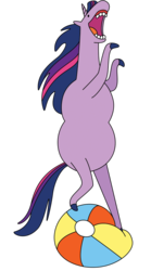 Size: 500x900 | Tagged: safe, artist:ivyhaze, twilight sparkle, g4, adventure time, ball, female, hoers, james baxter, james baxter the horse, male, solo, style emulation