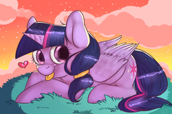 Size: 2560x1699 | Tagged: safe, artist:yukomaussi, twilight sparkle, alicorn, pony, g4, alternate hairstyle, female, mare, solo, tongue out, twilight sparkle (alicorn)